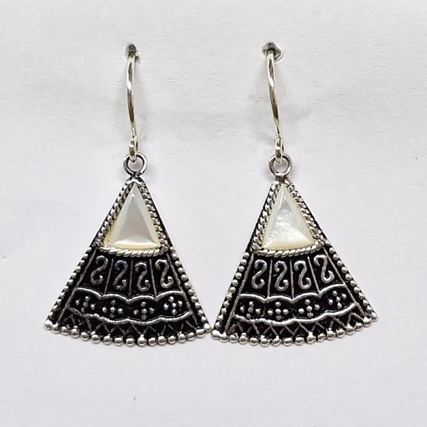 Boucles d'oreilles Nacre blanche, argent 925