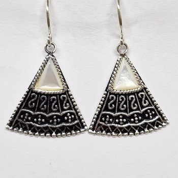 Boucles d'oreilles Nacre blanche, argent 925