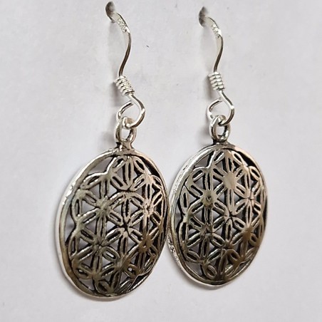 Boucles d'oreilles Fleur de Vie, argent 925