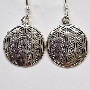 Boucles d'oreilles Fleur de Vie, argent 925