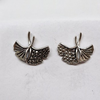 Clous d'oreilles Feuilles de Ginkgo, argent 925