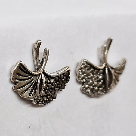 Clous d'oreilles Feuilles de Ginkgo, argent 925