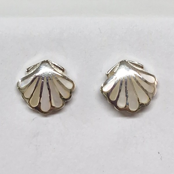 Clos d'oreilles Nacre blanche, argent 925