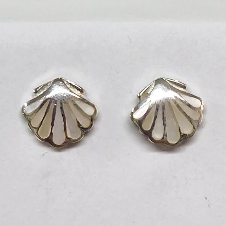Clos d'oreilles Nacre blanche, argent 925