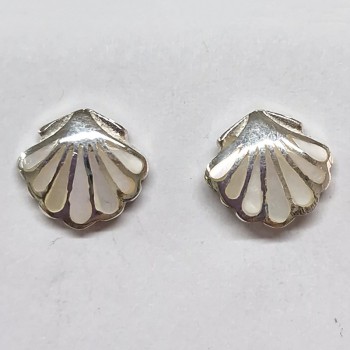 Clos d'oreilles Nacre blanche, argent 925