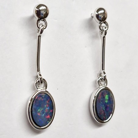 Boucles d'oreilles Opale noble, argent 925