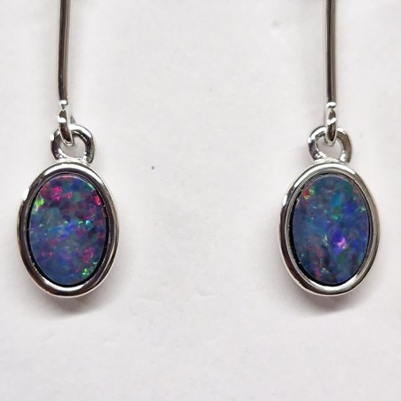 Boucles d'oreilles Opale noble, argent 925