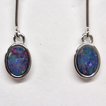 Boucles d'oreilles Opale noble, argent 925