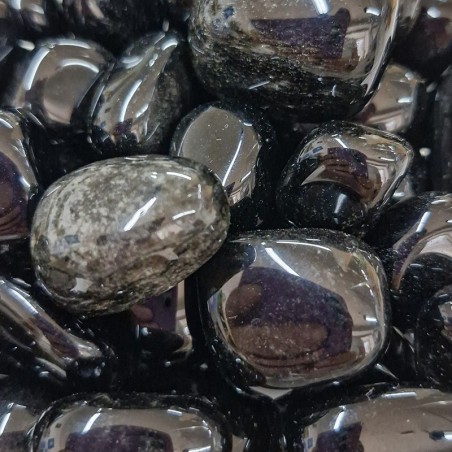 Obsidienne argentée, pierre roulée