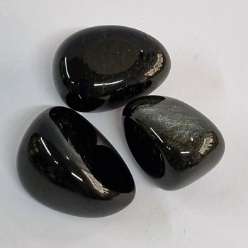 Obsidienne argentée, pierre roulée