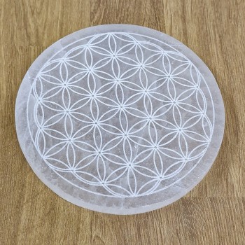 Fleur de Vie, plaque de rechargement en Sélénite
