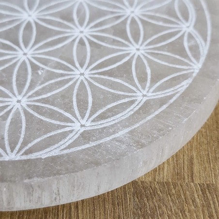 Fleur de Vie, plaque de rechargement en Sélénite