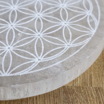 Fleur de Vie, plaque de rechargement en Sélénite